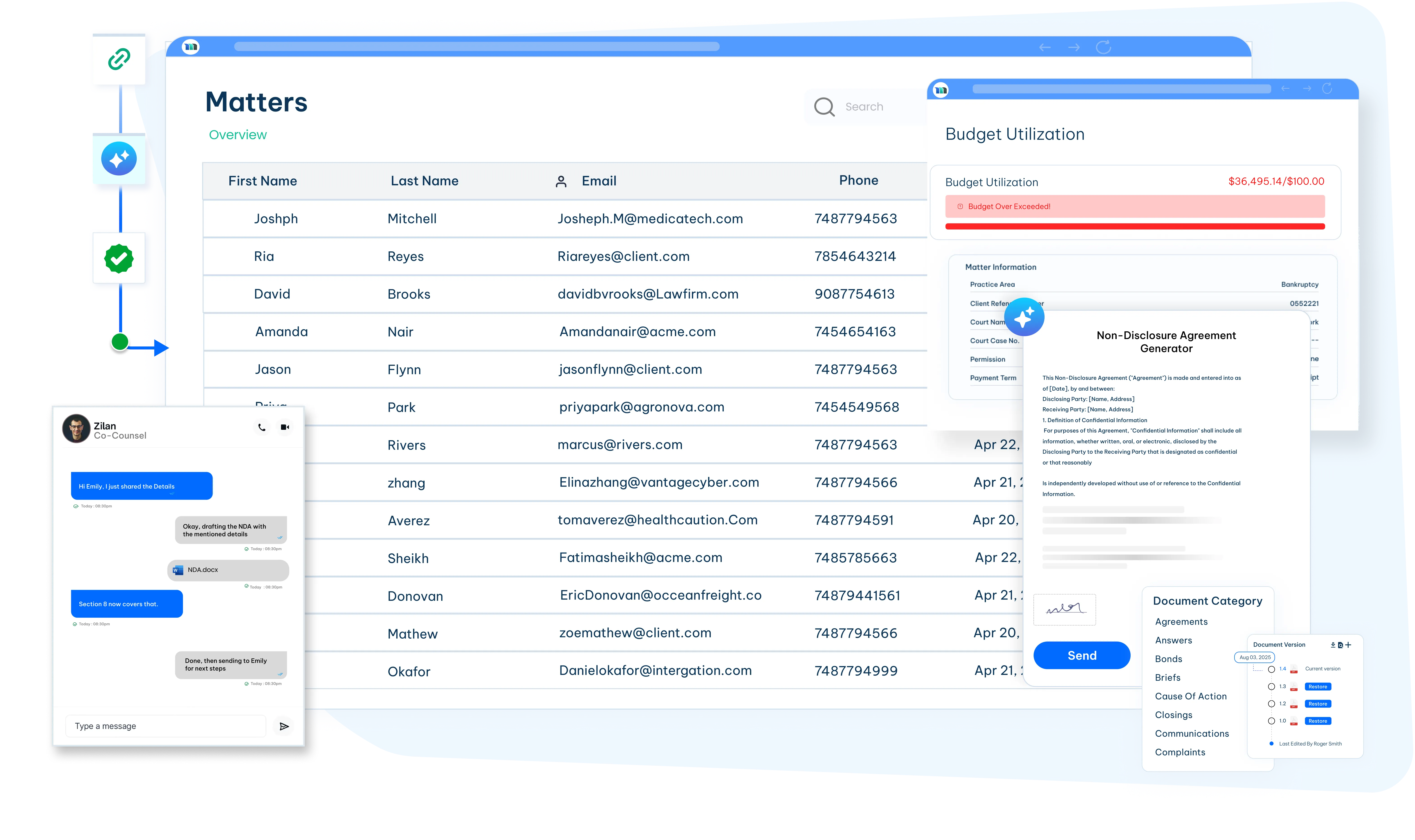 corporate legal software dashboard