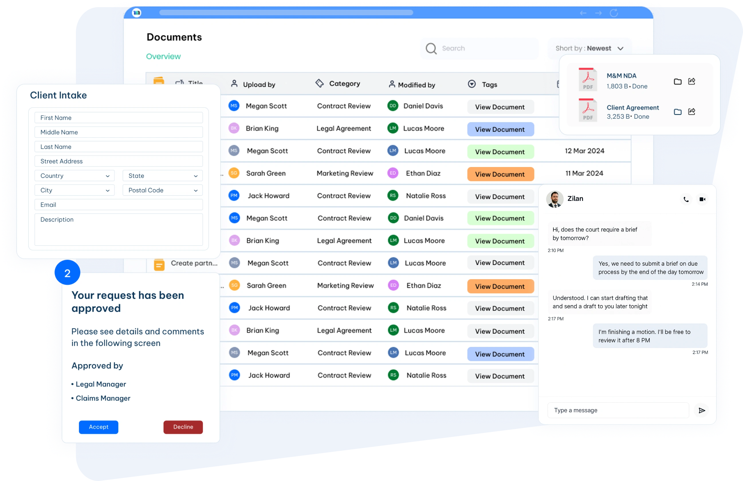 client intake & document management software for in-house