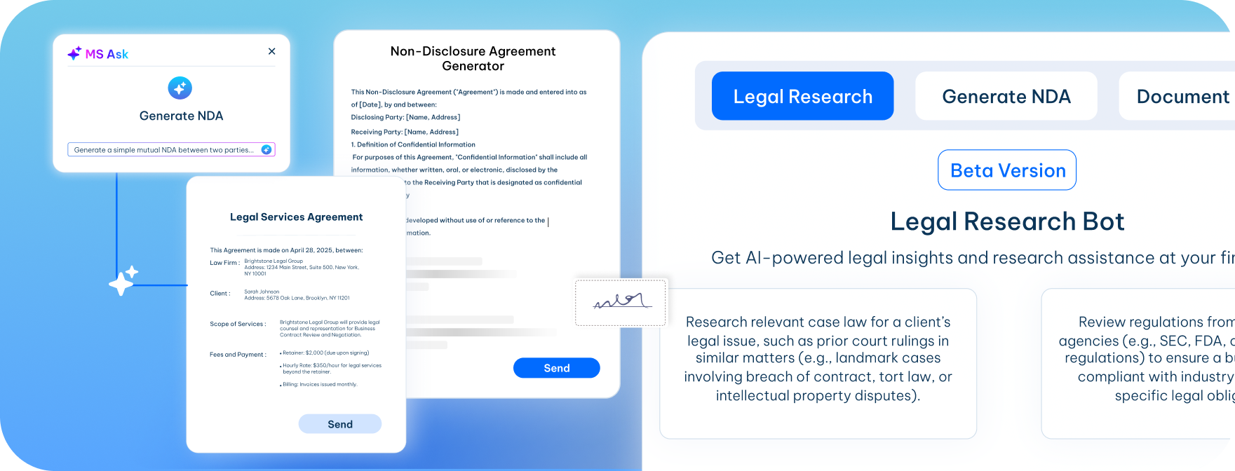 Legal AI Tool for Research & Document Drafting