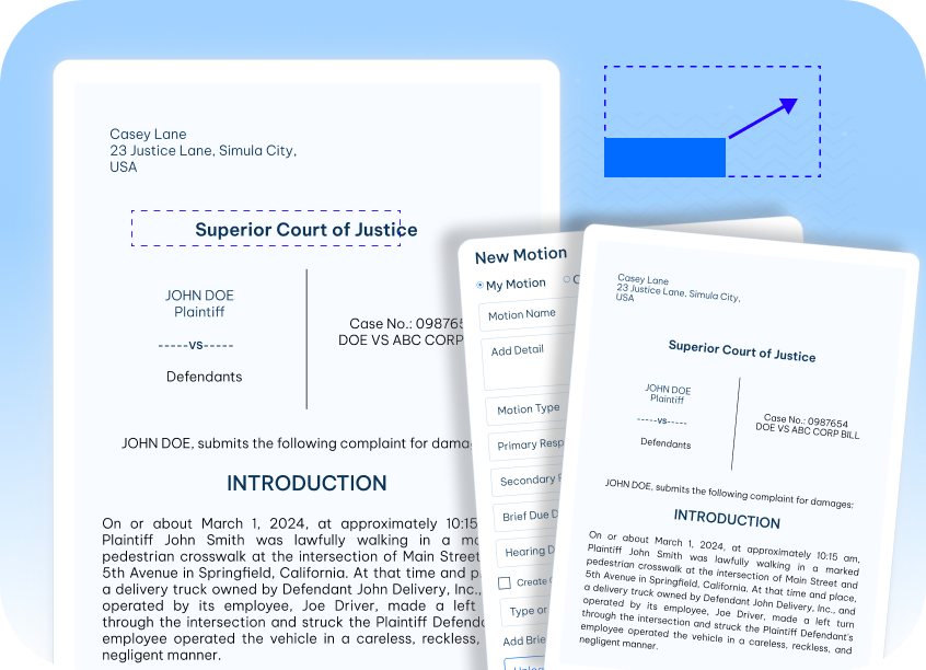 Motion and Cause of Action Customizable templates
