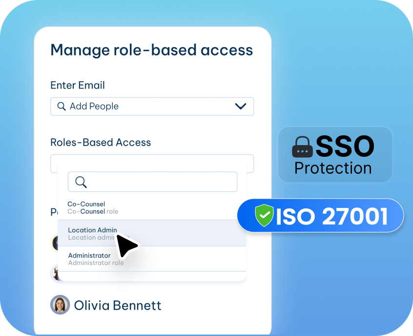 Secure role-based access with SSO and ISO 27001