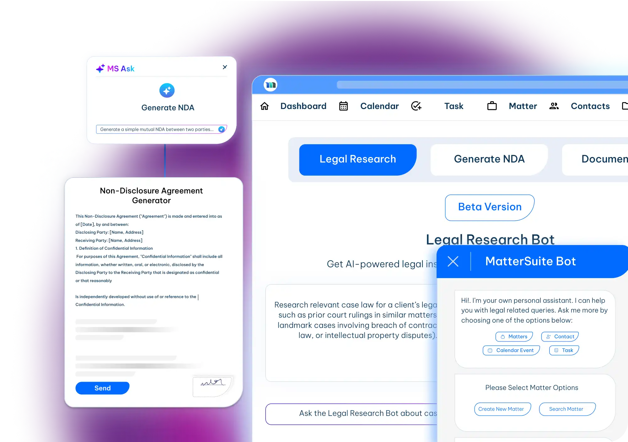 MS ASK Legal AI Tool Dashboard