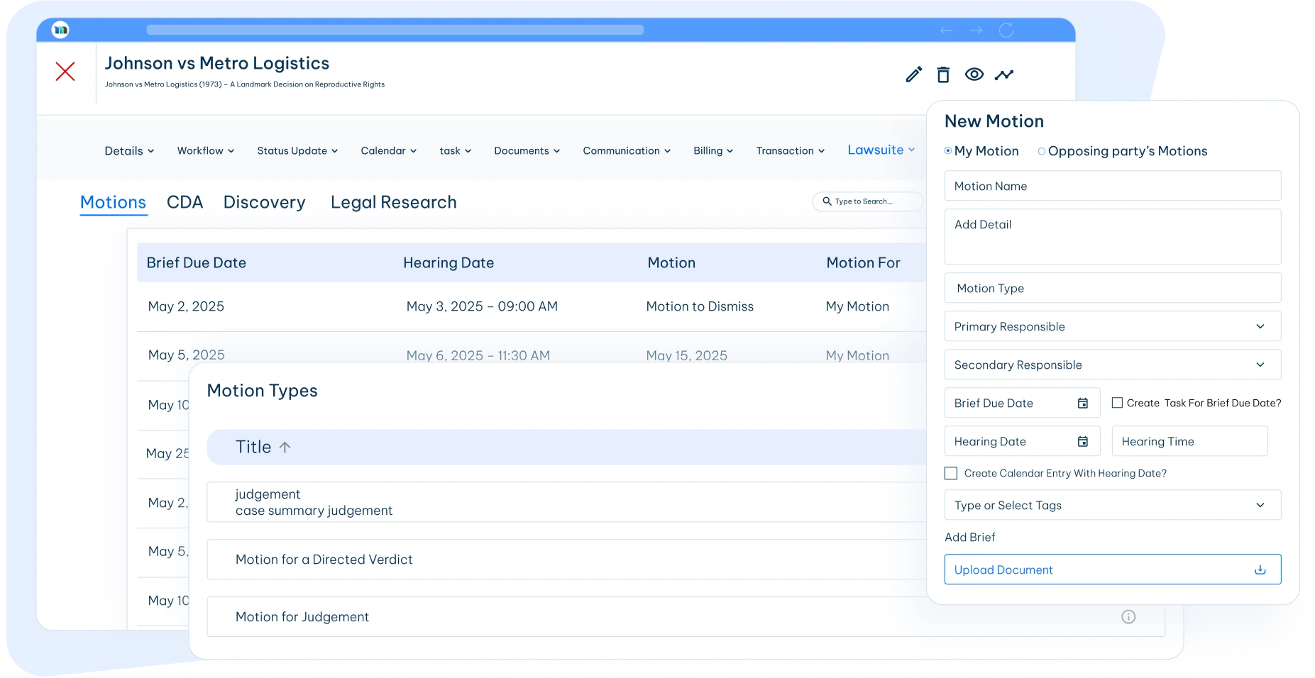 legal motion management software