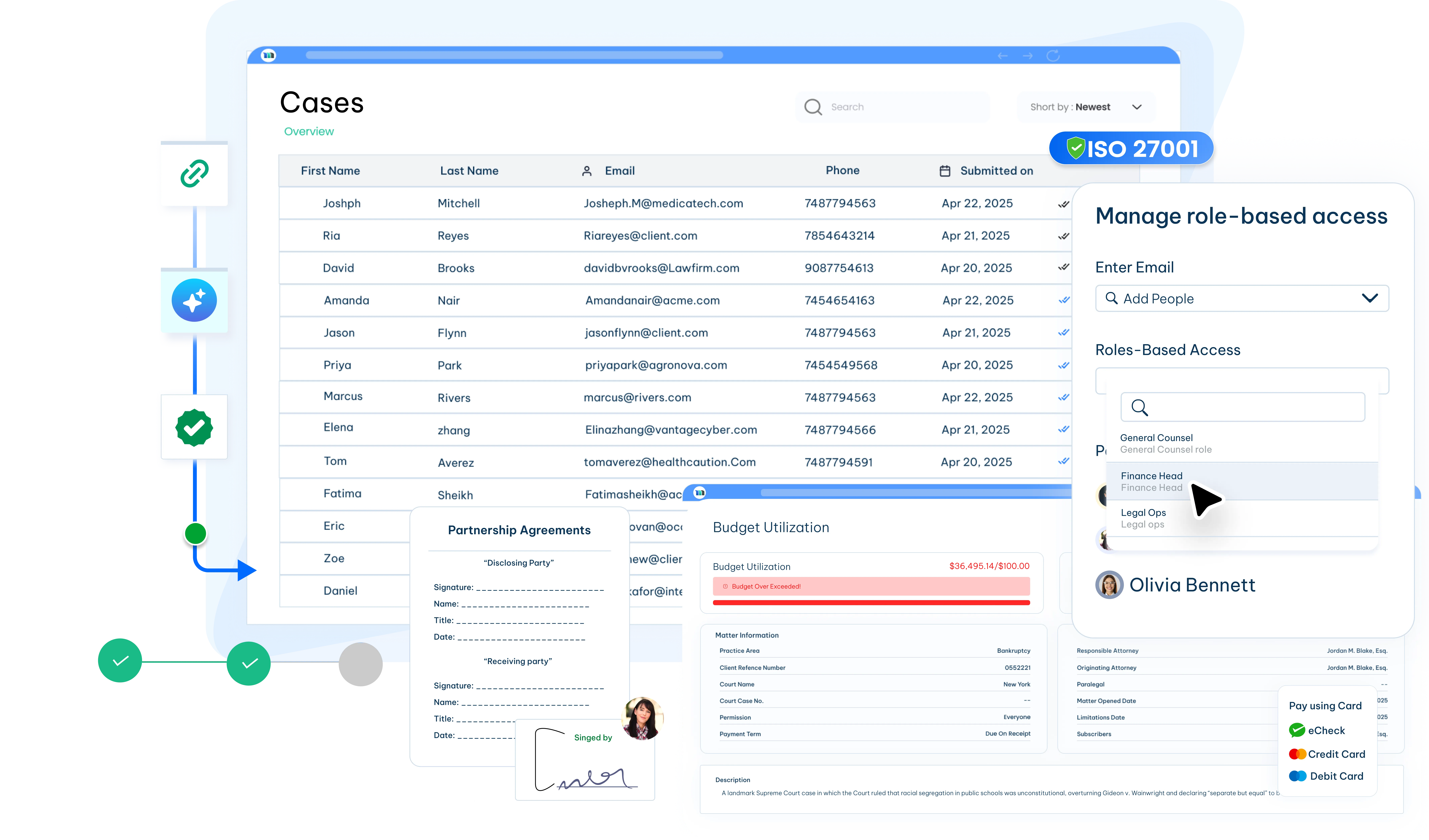 Legal software system for law firms