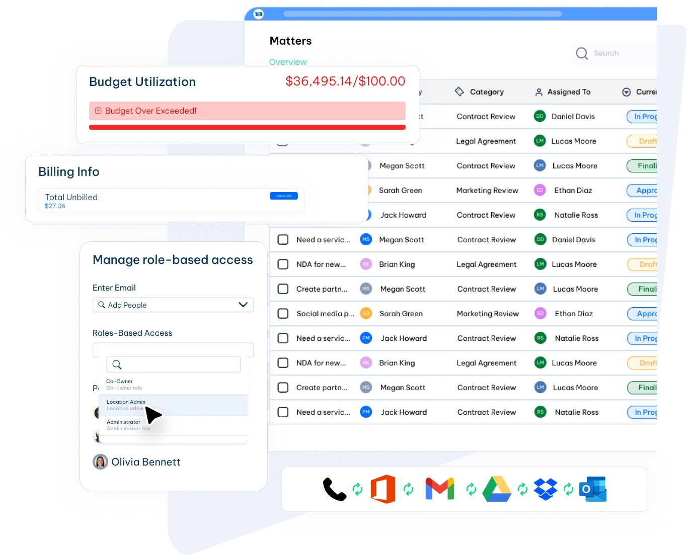 matter management software interface
