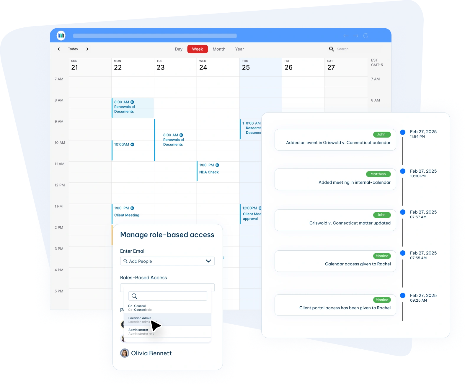 matter management software role-based access dashboard