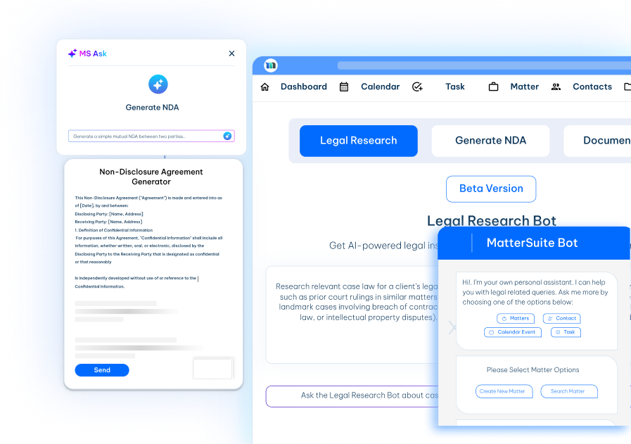MS ASK Legal AI Tool Dashboard