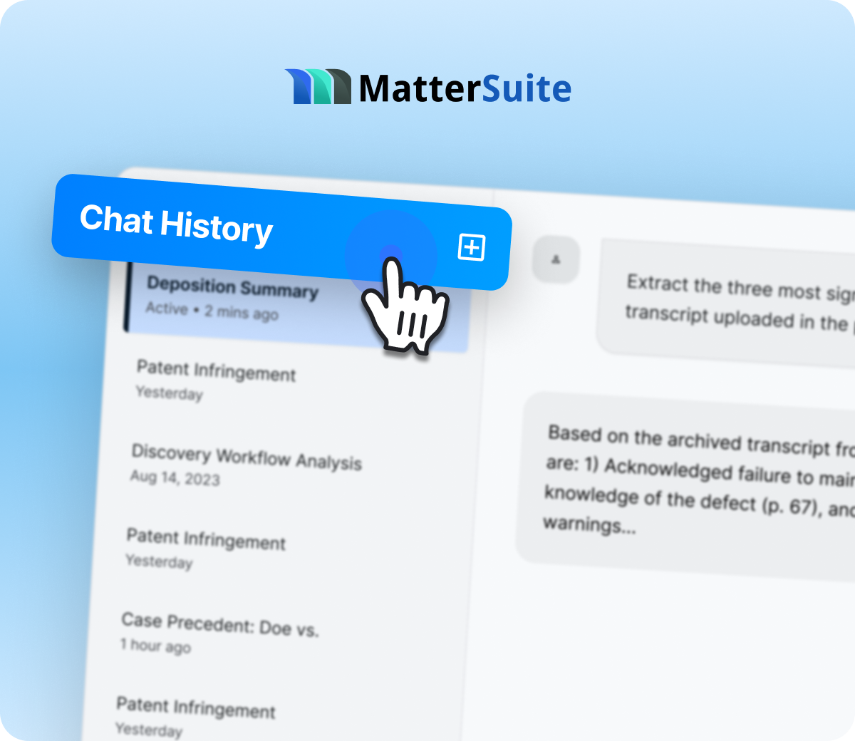 Access past queries with AI Chat History