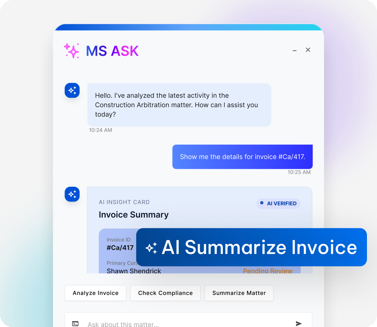 AI invoice summarization