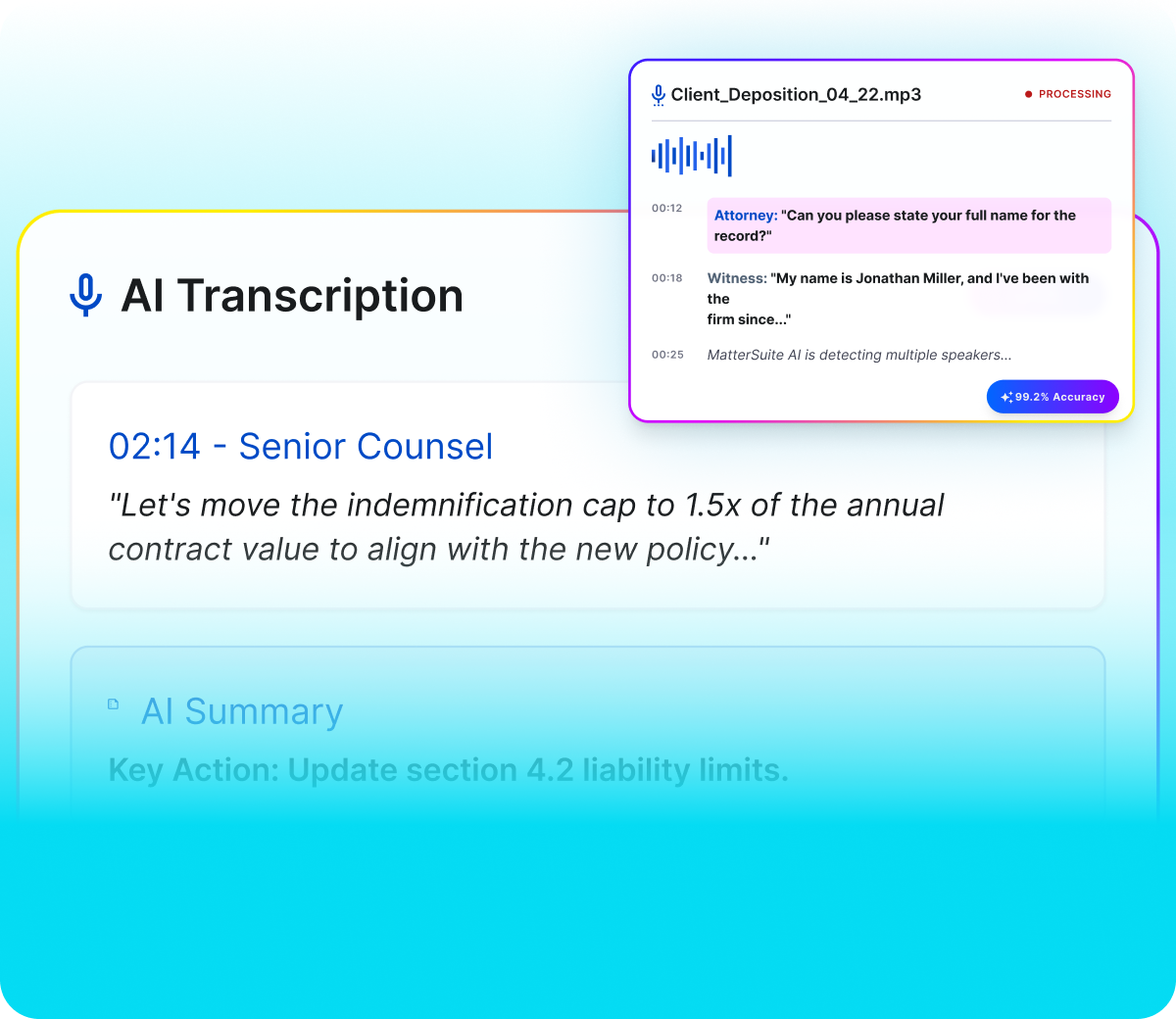 Convert speech to text instantly with AI Transcription