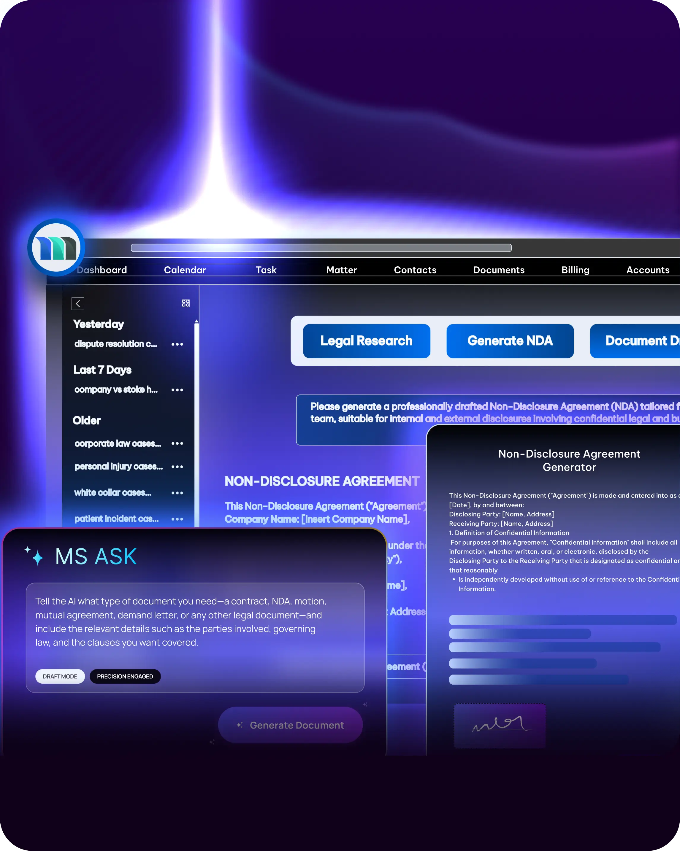 MatterSuite-matter-management-software-dashboard