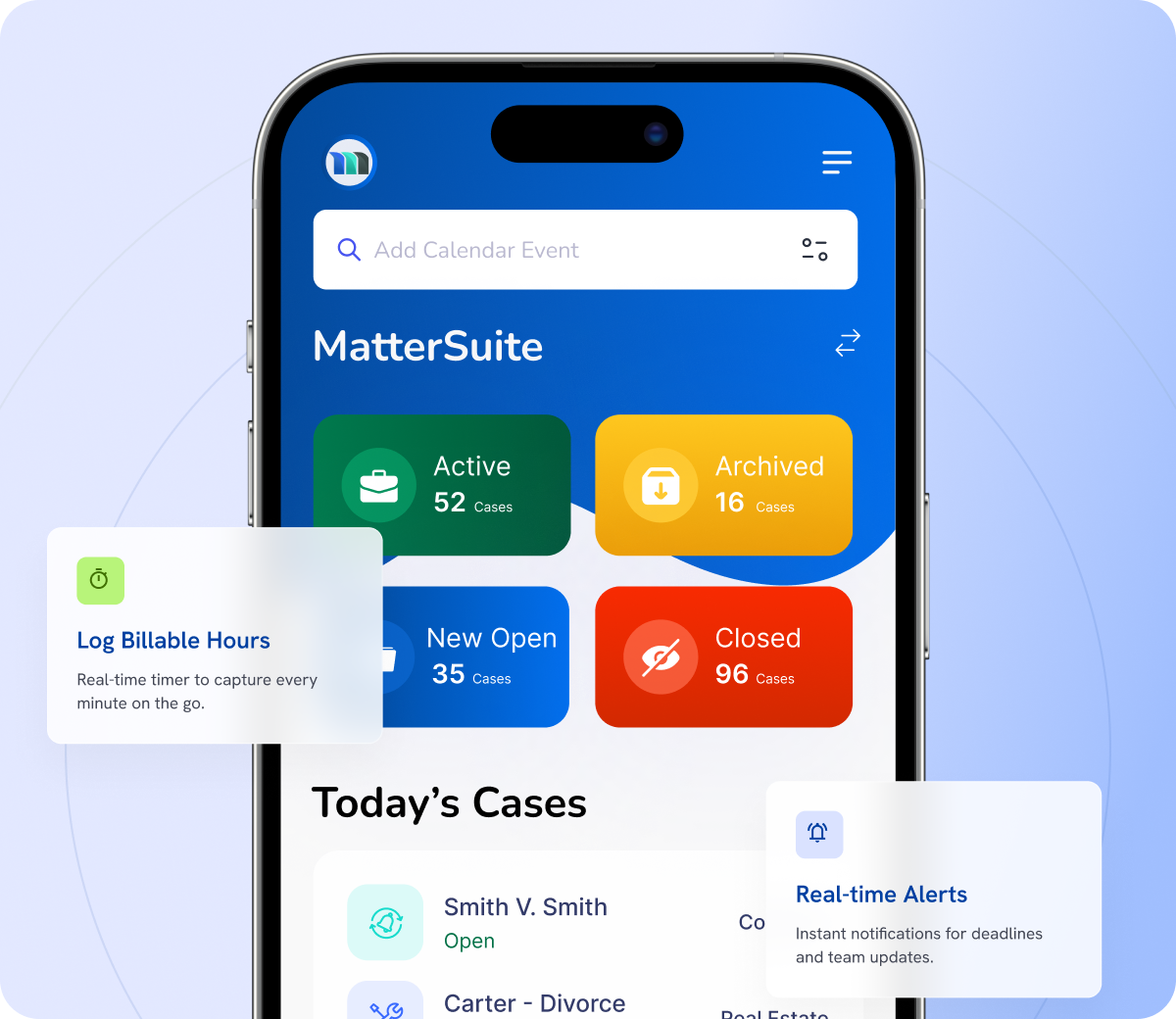 Legal practice management app for Android and iOS