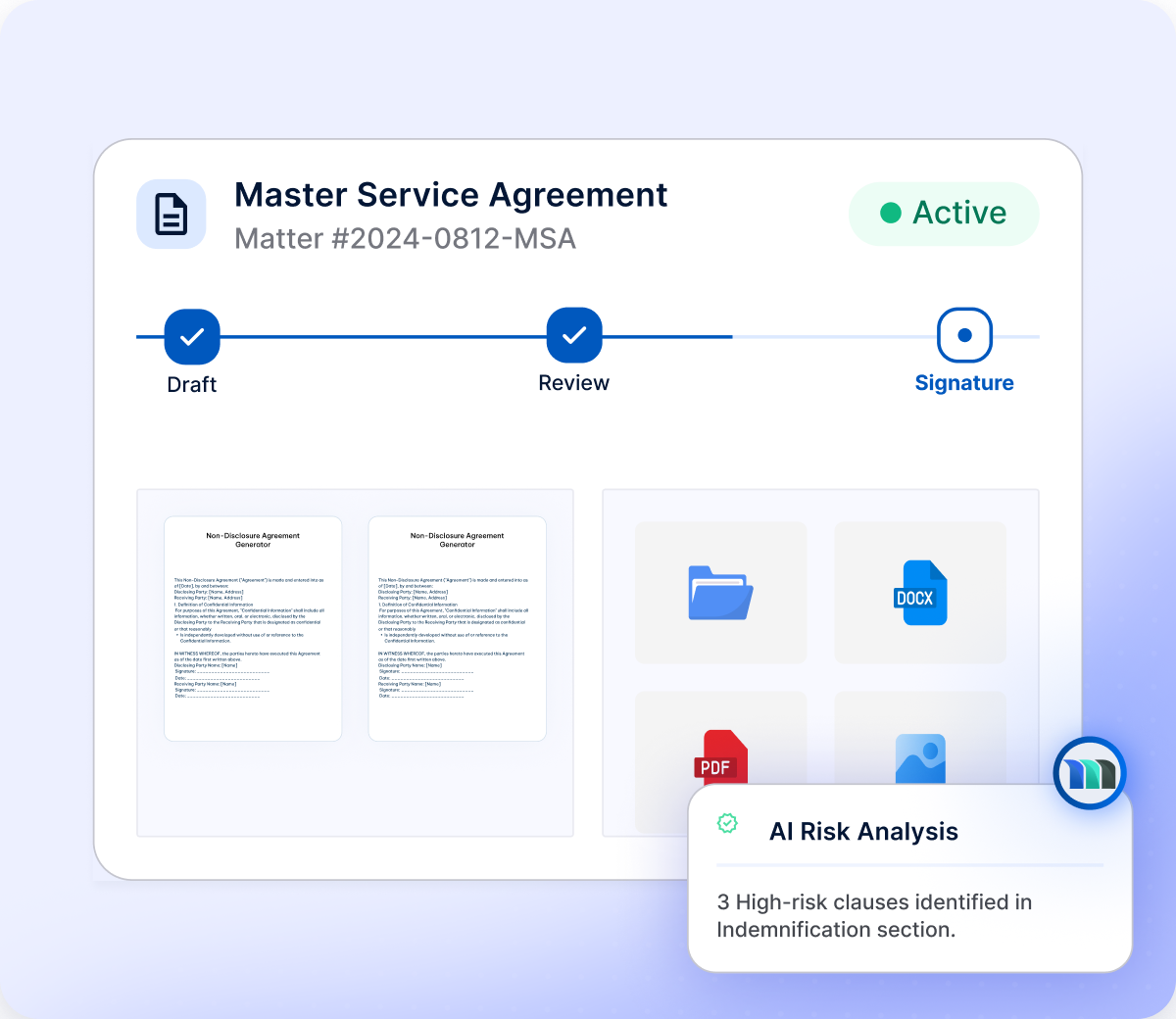 Manage contracts from draft to signature with CLM