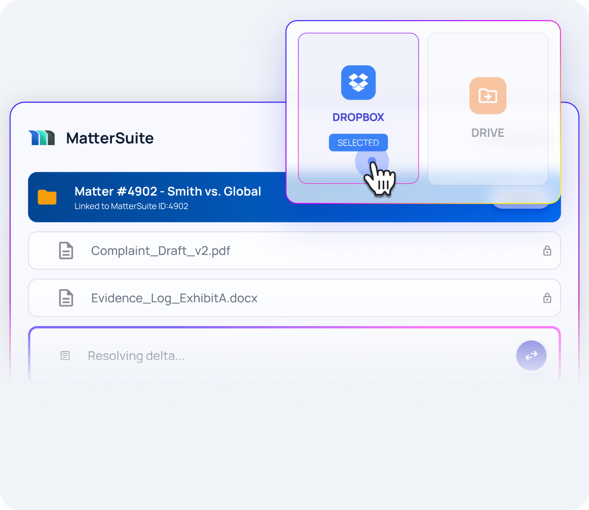 Manage and sync Dropbox documents