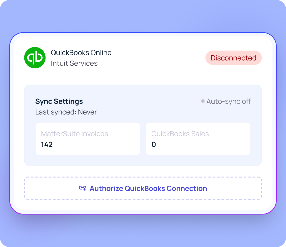 Sync invoices with QuickBooks Online