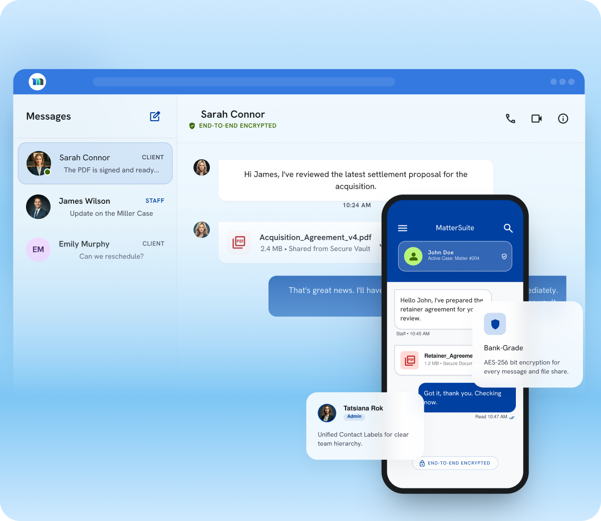 Secure messaging for teams and clients