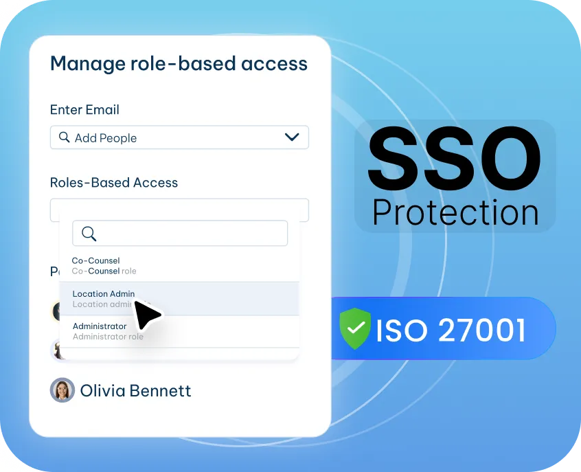 Secure role-based access with SSO and ISO 27001