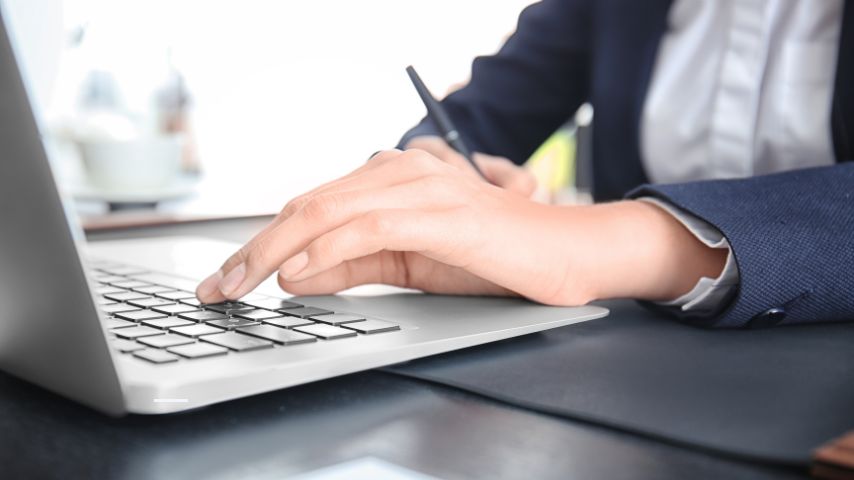 lawyer working on legal e-billing software