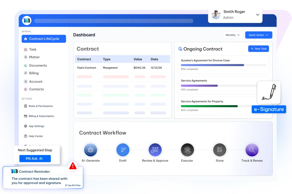 MatterSuite - Contract Lifecycle Management (CLM) Software